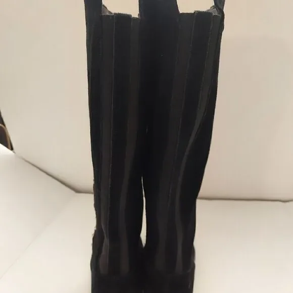 MARC FISHER Secrit Black Suede Studded  Medium Calf Tall Boots - Picture 6 of 15